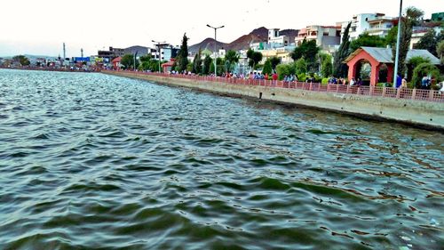 View of people on beach