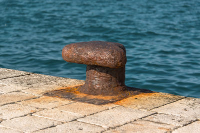 Close-up high angle view of lake