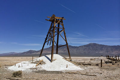 Scenic view of desert against blue sky