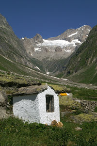 Scenic view of mountains against clear sky