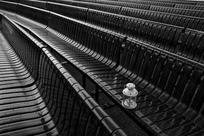 High angle view of pipes on roof