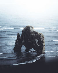 Rock formation on beach