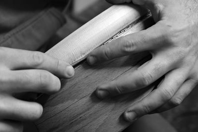 The process of making a handmade bendir, traditional percussion instrument