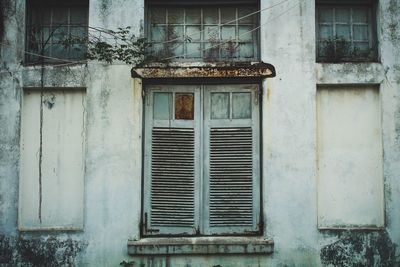 Close-up of window of building