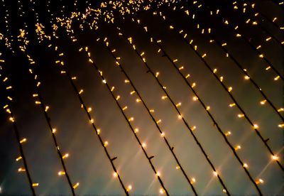 Close-up of illuminated string lights