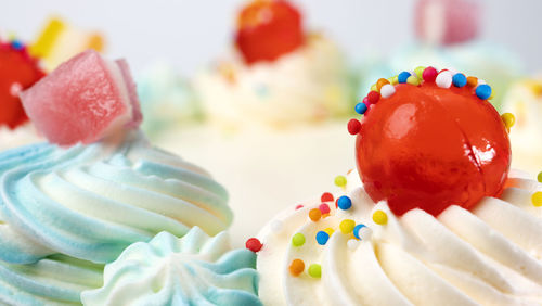 Close-up of multi colored cake