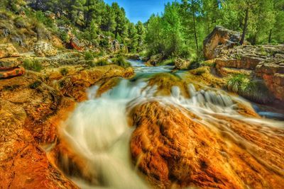 Chorreras del río cabriel,situadas en la provincia cuenca ,con unas bonitas aguas color turquesa 