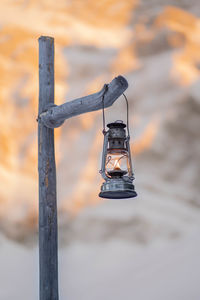 Close-up of bird feeder