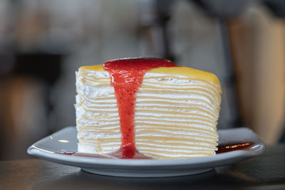 Close-up of cake in plate