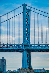 Low angle view of suspension bridge