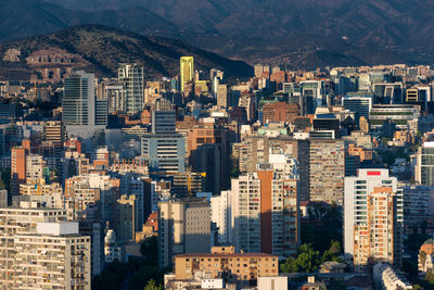 Aerial view of buildings in city