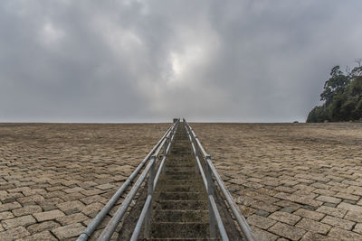 Scenic view of empty road against sky