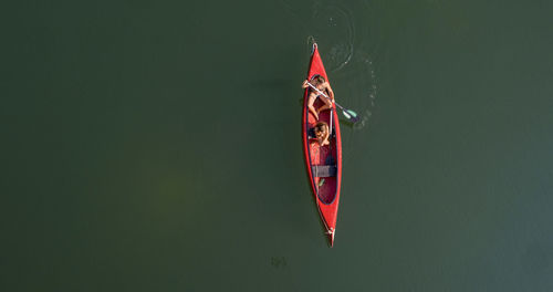 People canoeing in lake