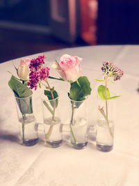 Close-up of flower vase on table