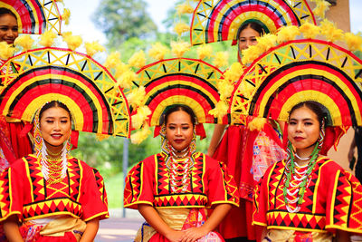 Portrait of friends in traditional clothing