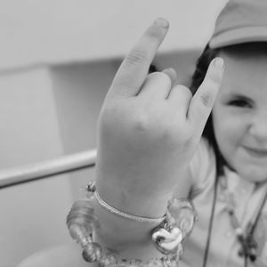 Close-up portrait of a smiling girl
