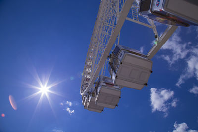 Low angle view of building against blue sky