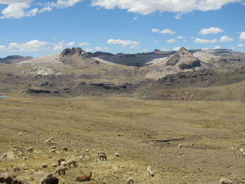 Scenic view of arid landscape against sky