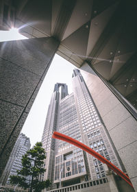 Low angle view of modern buildings against sky