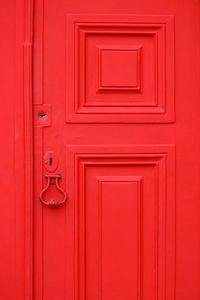 Full frame shot of red door