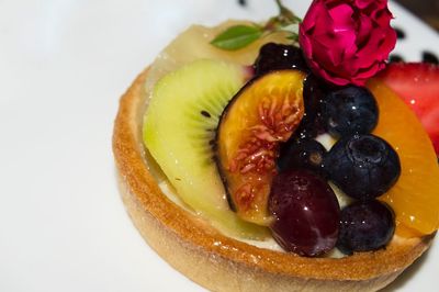 Close-up of fruits in plate