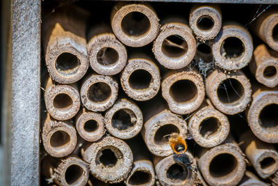 Full frame shot of rusty metal pipes