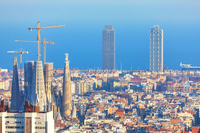 Aerial view of buildings in city