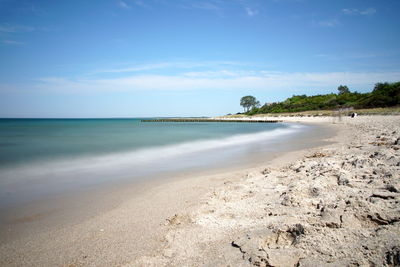 Scenic view of beach against sky