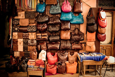 Shoes for sale at market stall