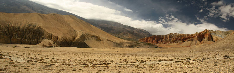 Panoramic view of desert against sky