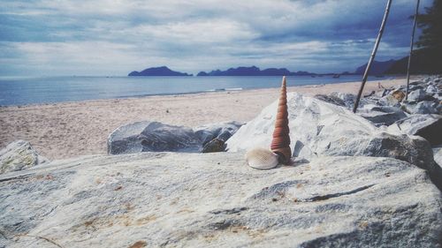 Scenic view of beach against sky