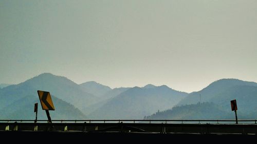 Scenic view of mountains against clear sky