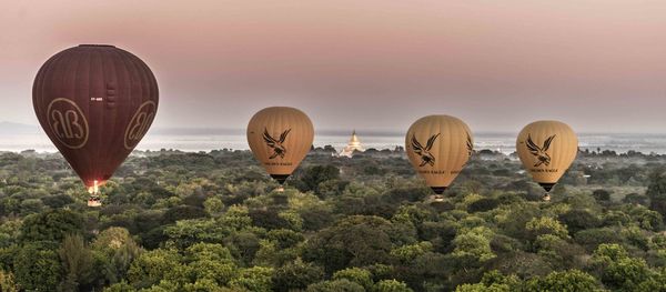 View of hot air balloon against the sky