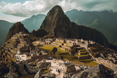 Machu picchu panoramic view at sunset