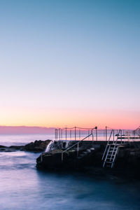 Morning sunrise at bronte baths in sydney, australia.