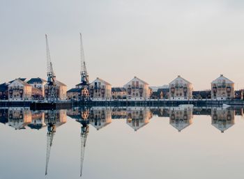 Reflection of buildings in city