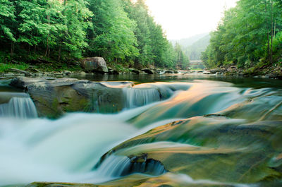 Scenic view of waterfall