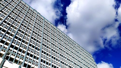 Low angle view of modern building against sky