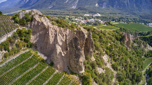 High angle view of land