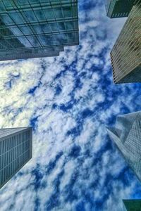 Low angle view of modern building against sky