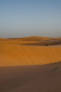 Scenic view of desert against clear sky