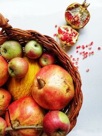 High angle view of apples