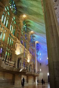 People in illuminated room at night