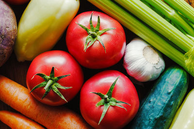 High angle view of tomatoes