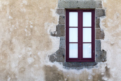 Close-up of window on wall