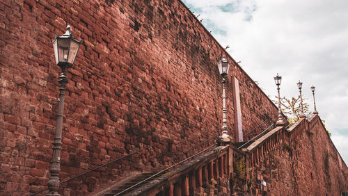 Low angle view of old building against sky