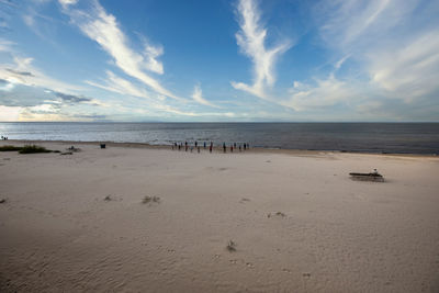 Scenic view of beach against sky