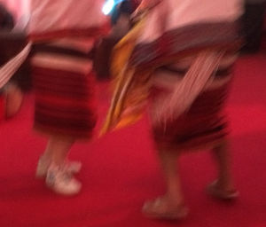 Blurred motion of woman