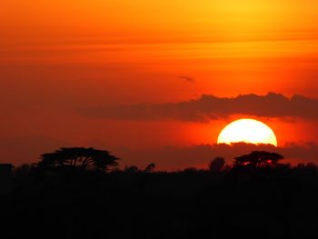 Silhouette of landscape at sunset