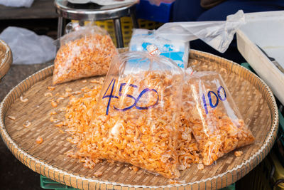 High angle view of food for sale at market